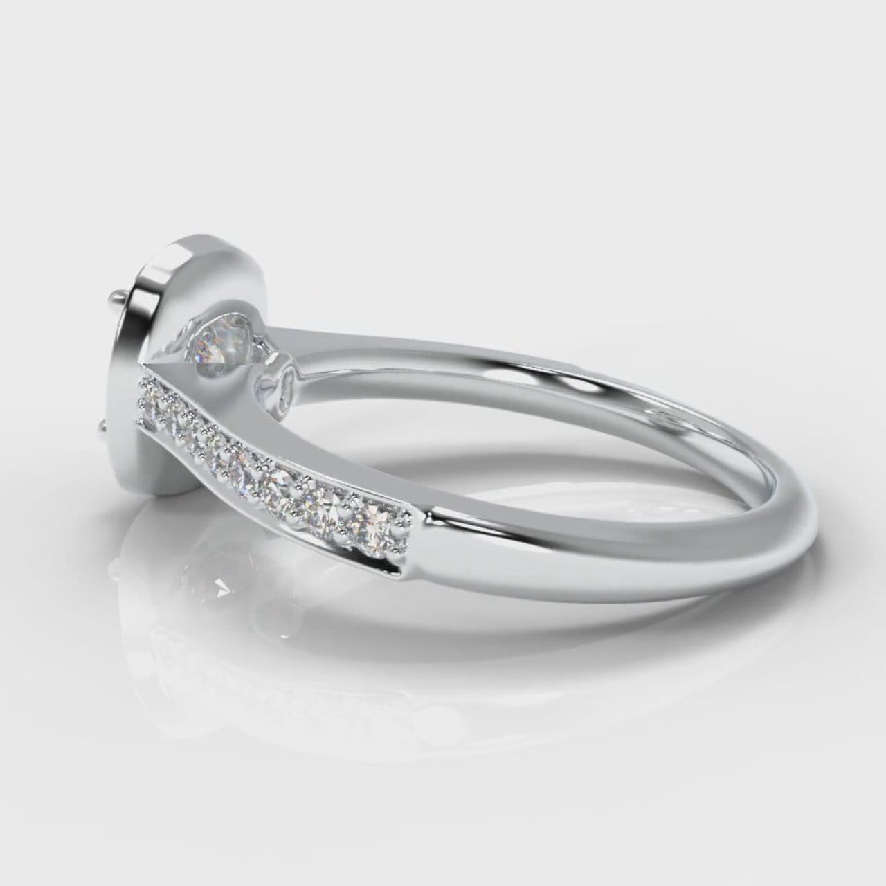 Pavé Cushion Cut Diamond Halo Engagement Ring