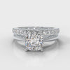 Carrée Solitaire Cushion Cut Diamond Bridal Set