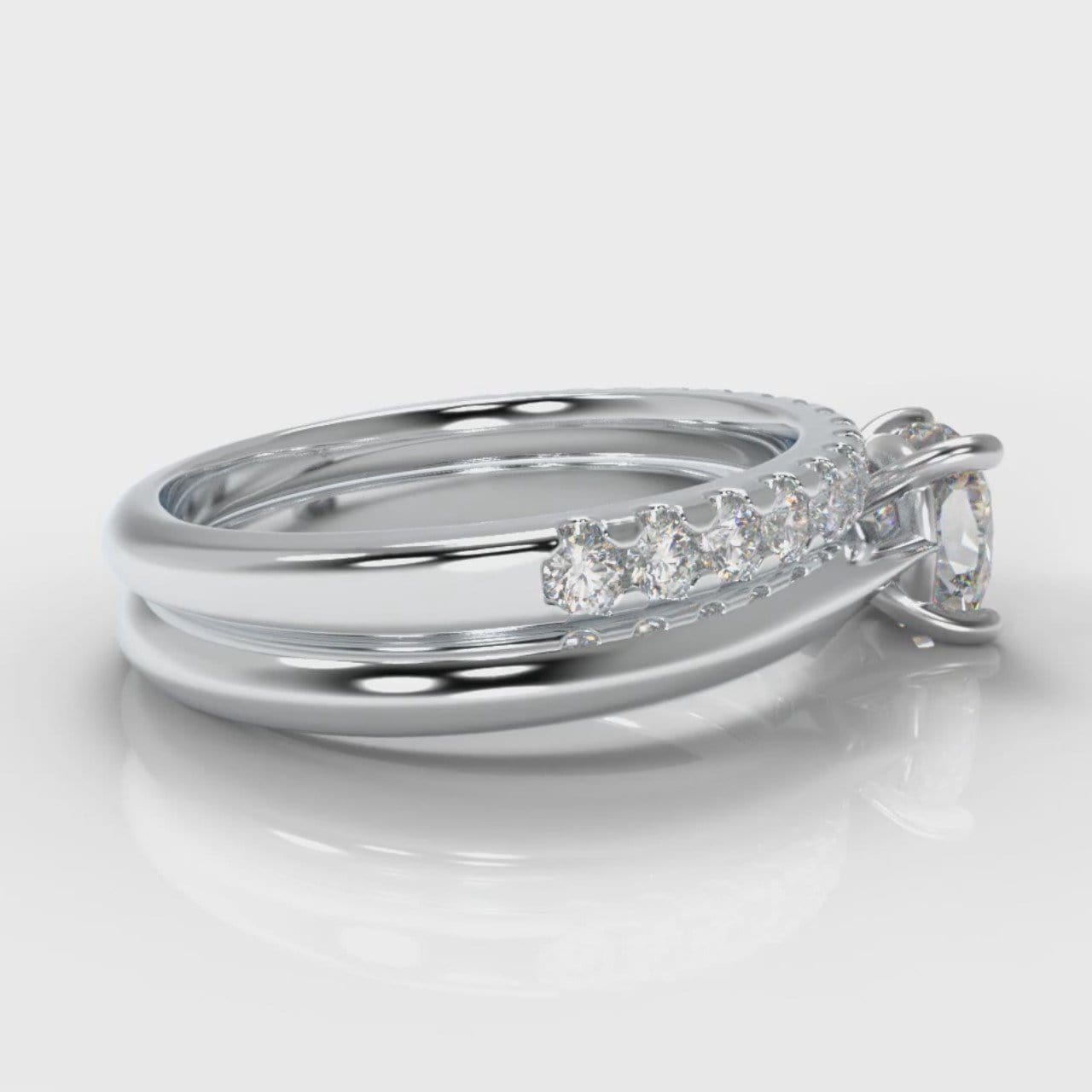 Carrée Solitaire Cushion Cut Diamond Bridal Set