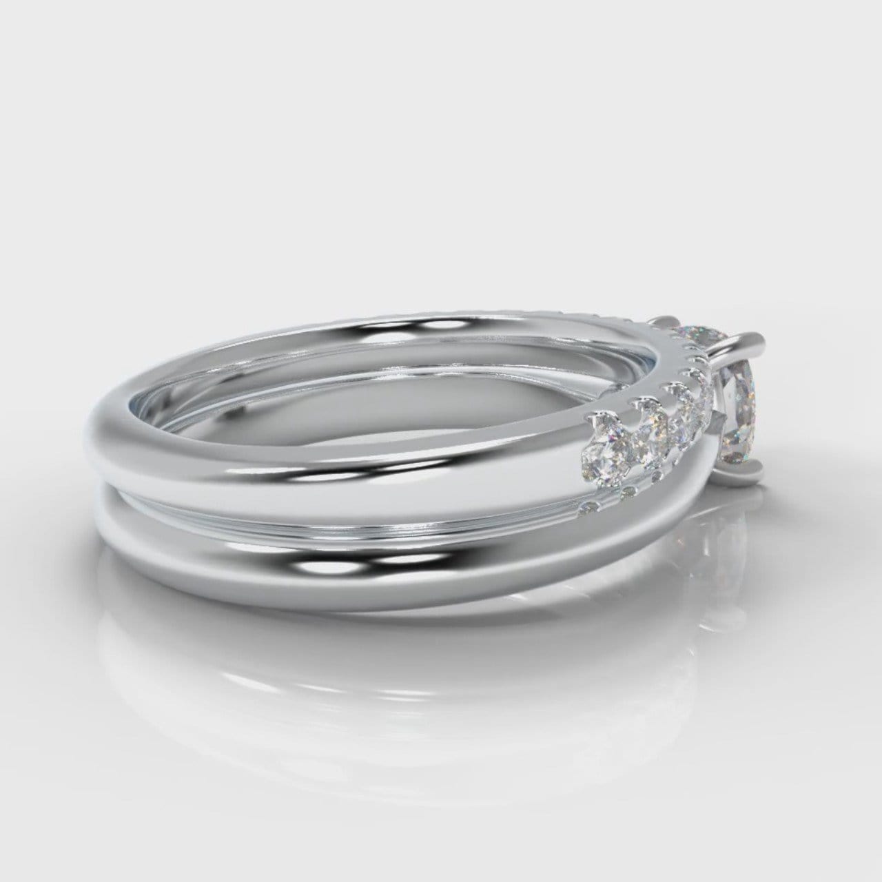 Carrée Solitaire Cushion Cut Diamond Bridal Set