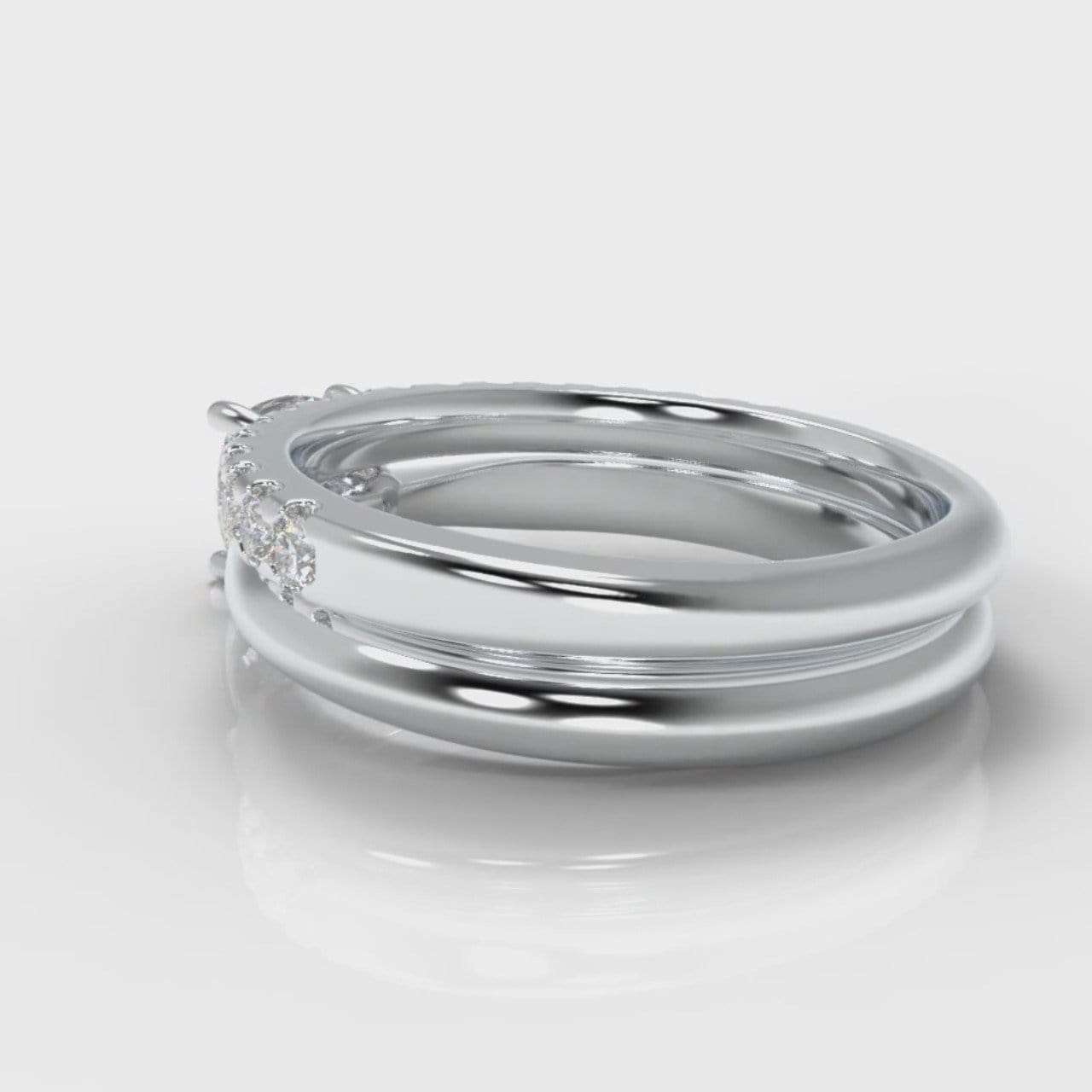 Carrée Solitaire Cushion Cut Diamond Bridal Set