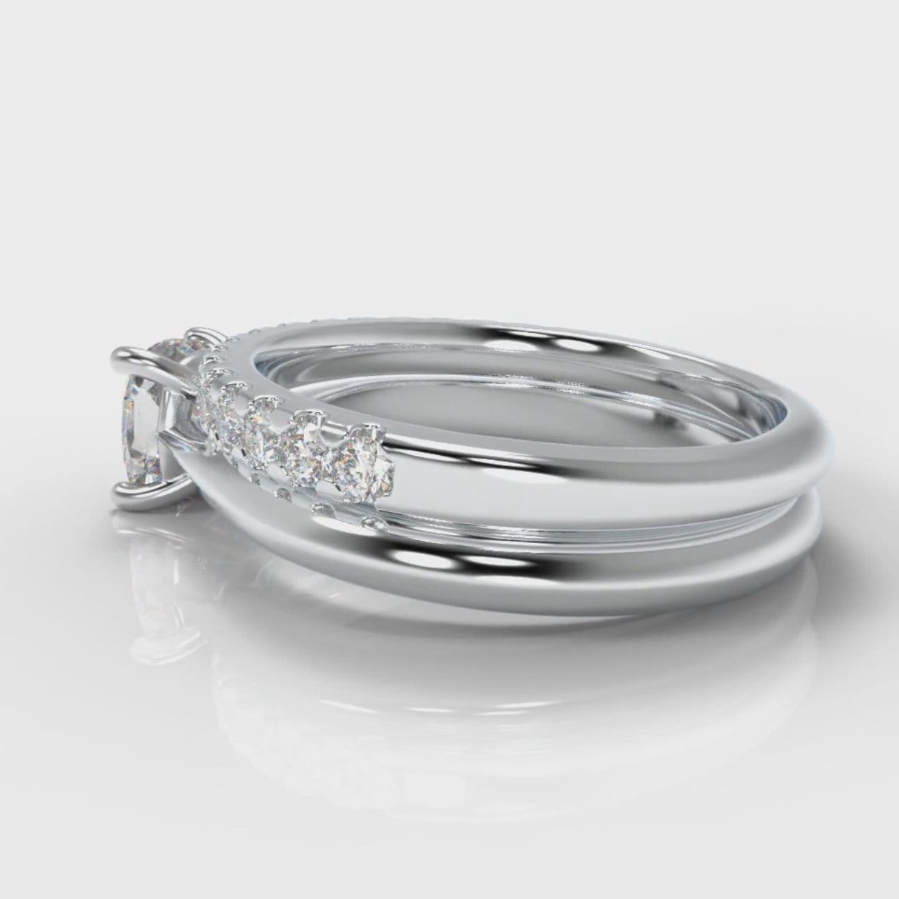 Carrée Solitaire Cushion Cut Diamond Bridal Set