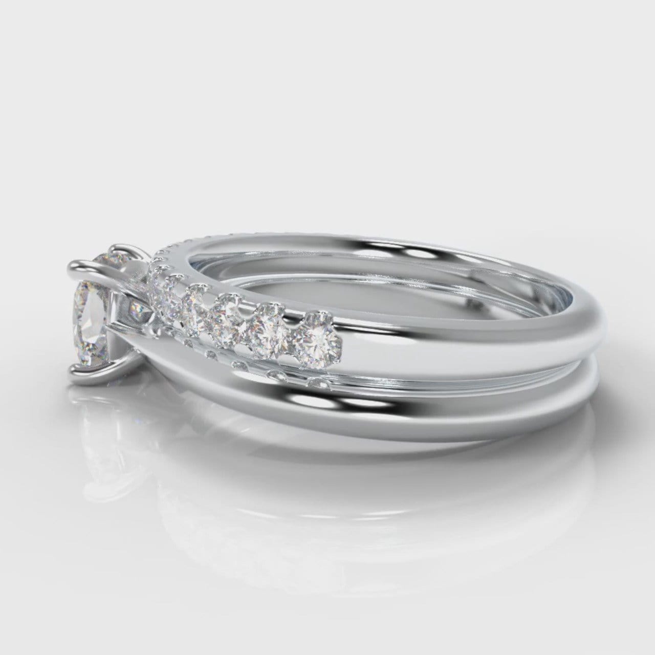 Carrée Solitaire Cushion Cut Diamond Bridal Set