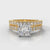 Carrée Micropavé Cushion Cut Diamond Bridal Set - Yellow Gold