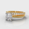 Carrée Solitaire Cushion Cut Diamond Bridal Set - Yellow Gold