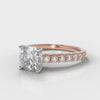 Carrée Micropavé Cushion Cut Diamond Engagement Ring - Rose Gold