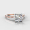 Petite Micropavé Cushion Cut Diamond Engagement Ring - Rose Gold