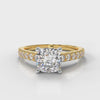 Carrée Micropavé Cushion Cut Diamond Engagement Ring - Yellow Gold