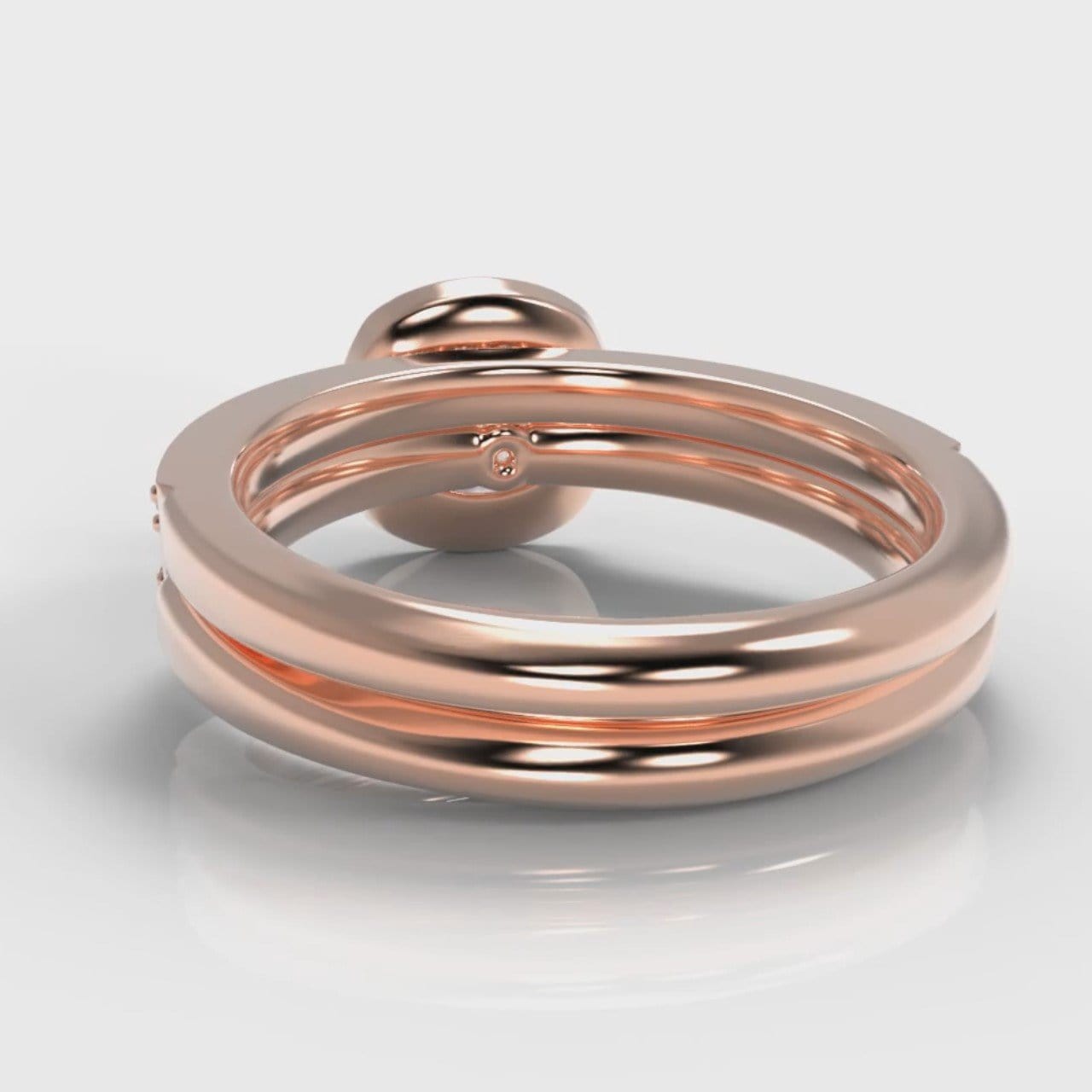 Pavé Cushion Cut Diamond Halo Bridal Set - Rose Gold
