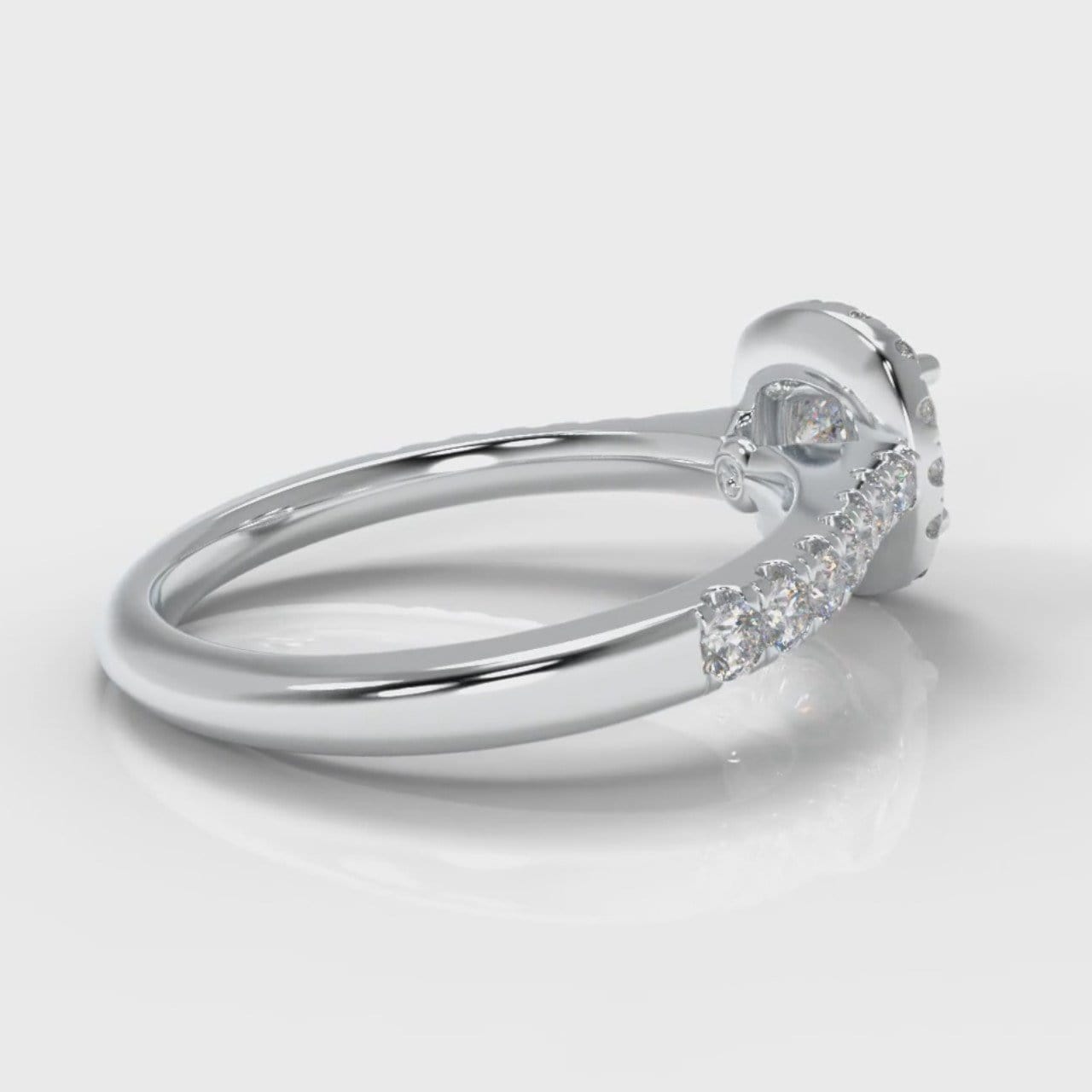 Micropavé Cushion Cut Diamond Halo Engagement Ring