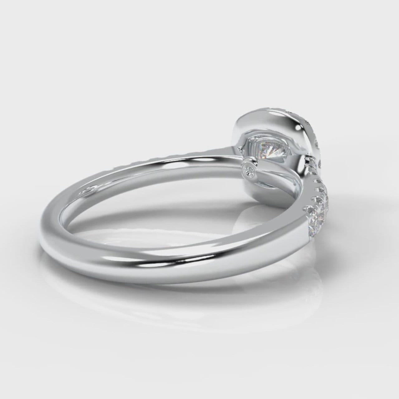Micropavé Cushion Cut Diamond Halo Engagement Ring