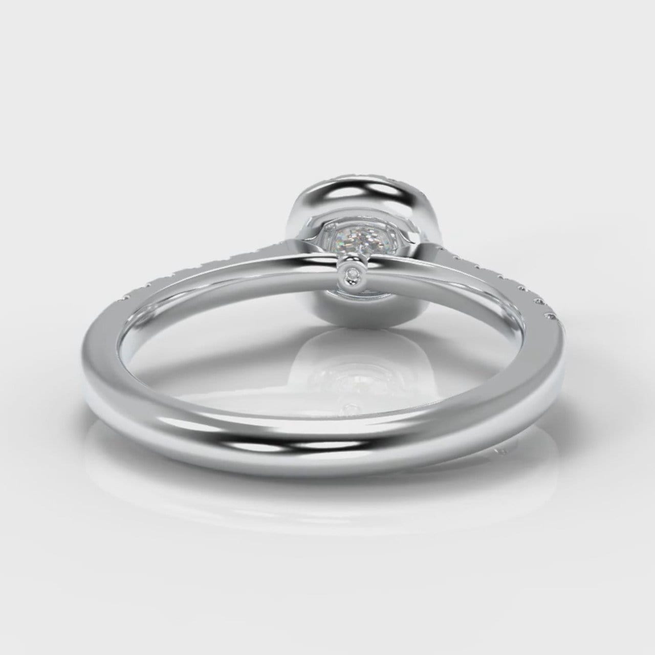 Micropavé Cushion Cut Diamond Halo Engagement Ring