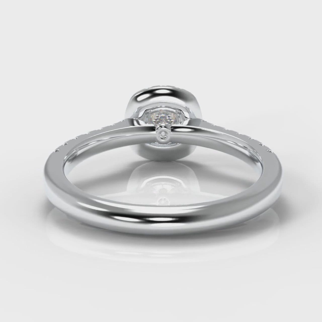 Micropavé Cushion Cut Diamond Halo Engagement Ring