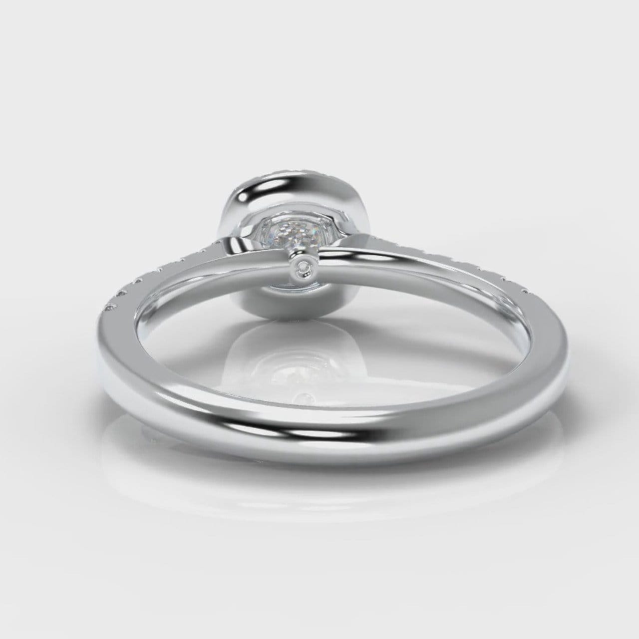 Micropavé Cushion Cut Diamond Halo Engagement Ring