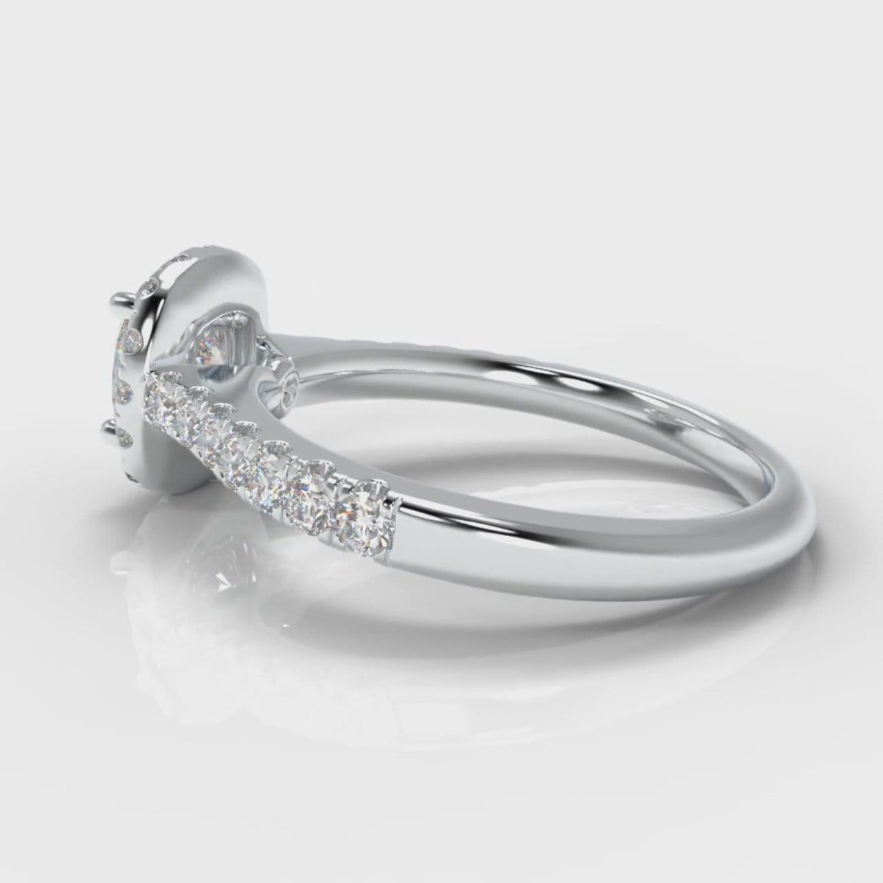 Micropavé Cushion Cut Diamond Halo Engagement Ring
