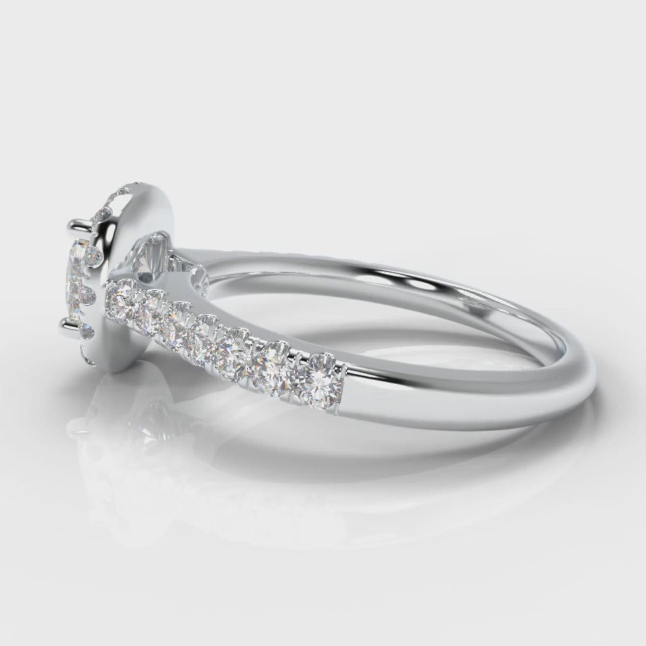 Micropavé Cushion Cut Diamond Halo Engagement Ring