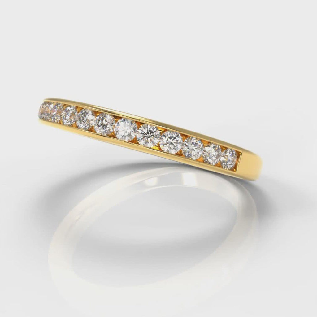 Channel Set Diamond Wedding Ring - Yellow Gold
