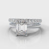Carrée Solitaire Emerald Cut Diamond Bridal Set