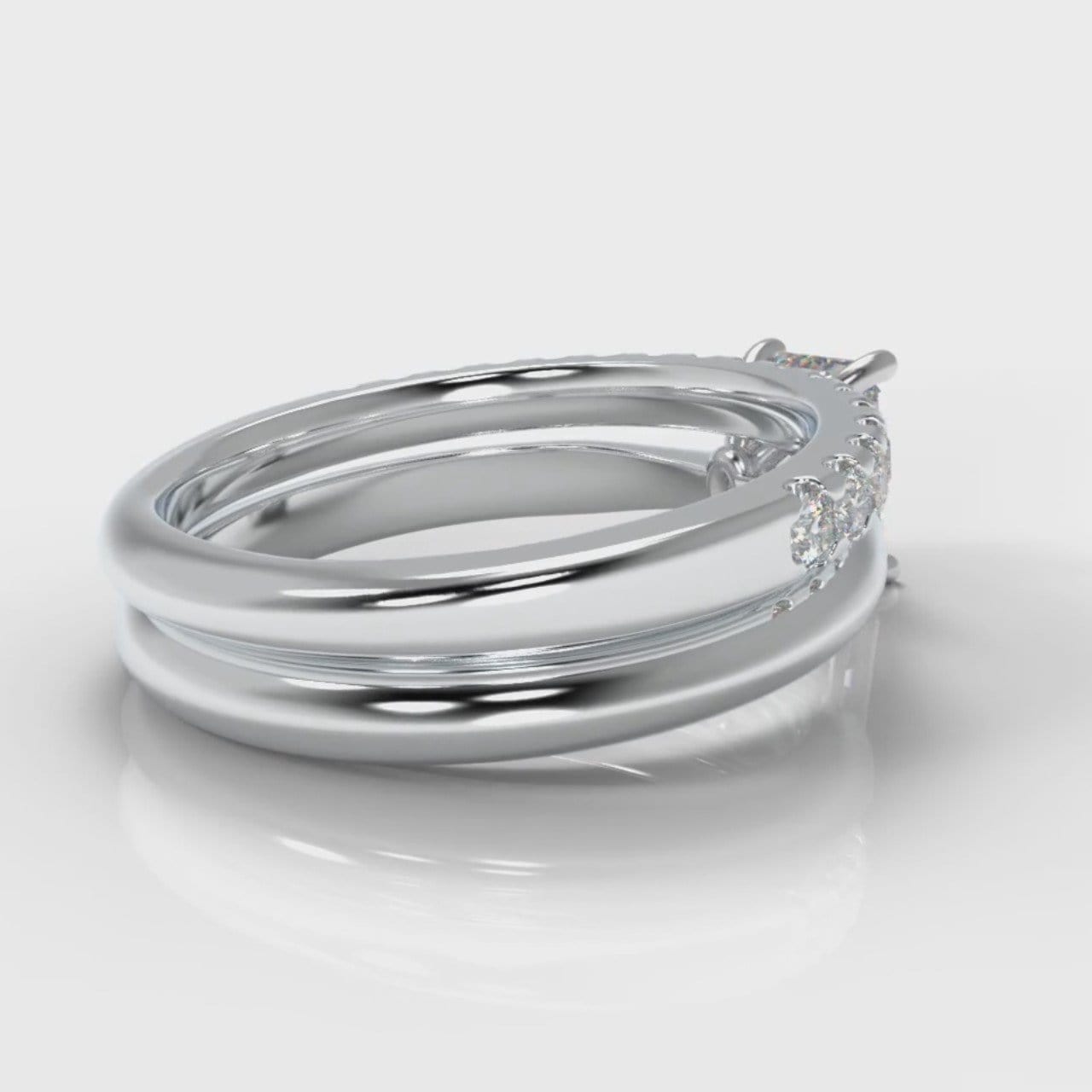 Carrée Solitaire Emerald Cut Diamond Bridal Set