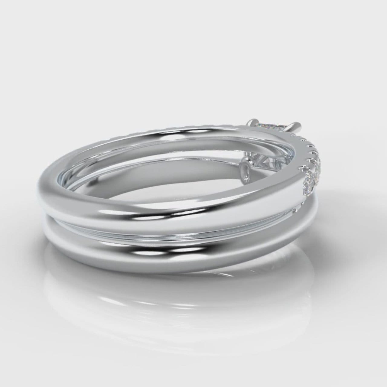 Carrée Solitaire Emerald Cut Diamond Bridal Set