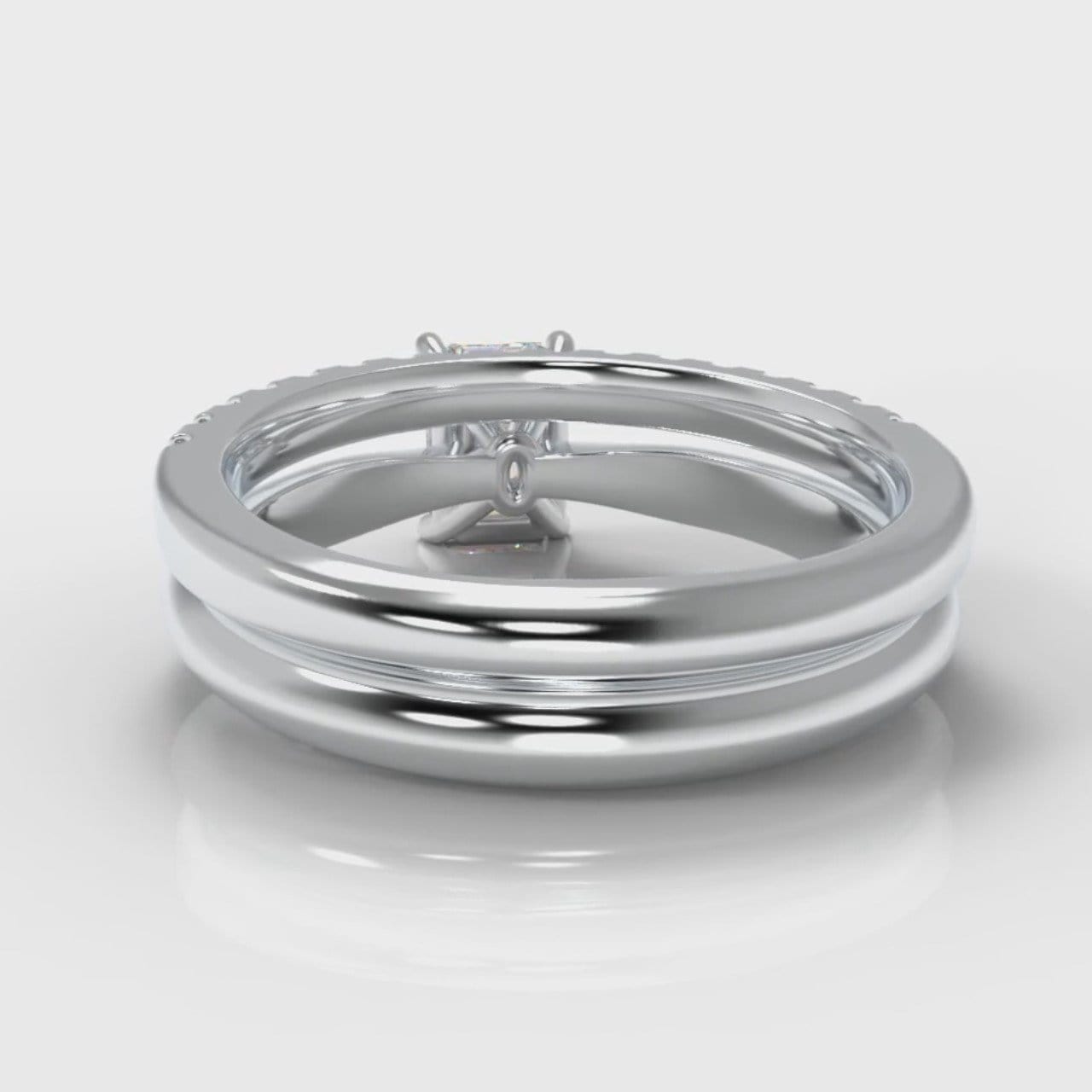 Carrée Solitaire Emerald Cut Diamond Bridal Set