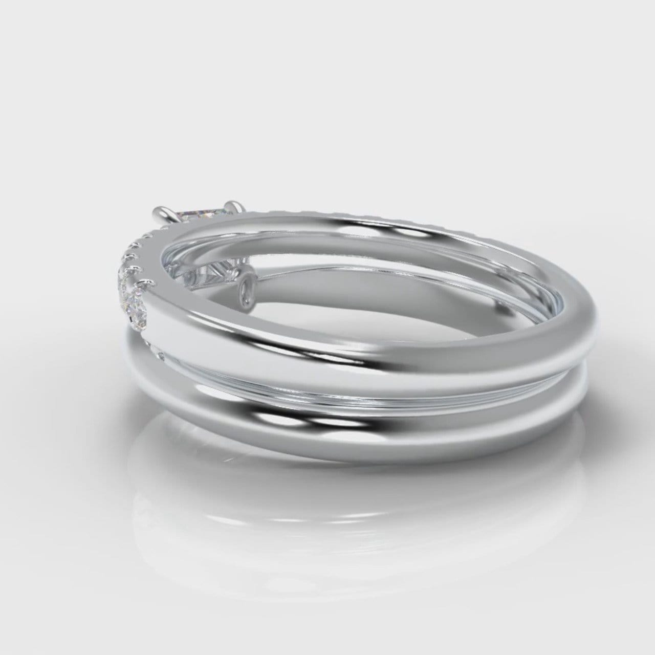 Carrée Solitaire Emerald Cut Diamond Bridal Set