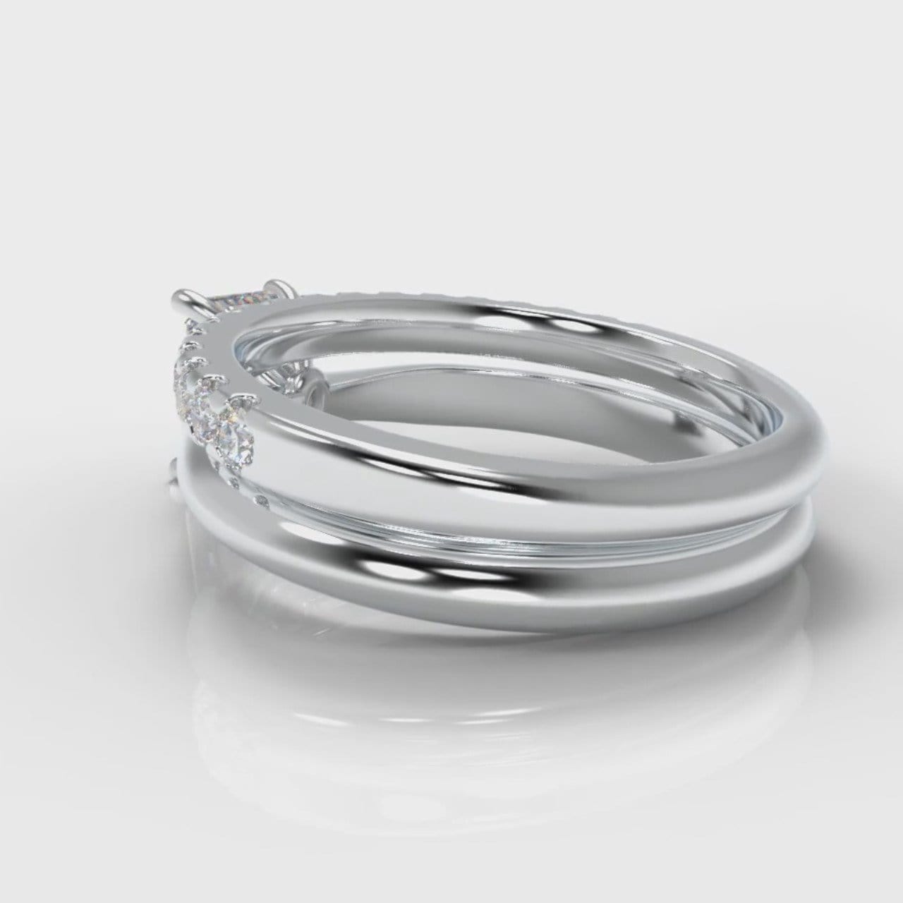 Carrée Solitaire Emerald Cut Diamond Bridal Set
