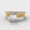 Carrée Solitaire Emerald Cut Diamond Bridal Set - Yellow Gold