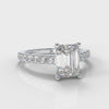 Carrée Micropavé Emerald Cut Diamond Engagement Ring