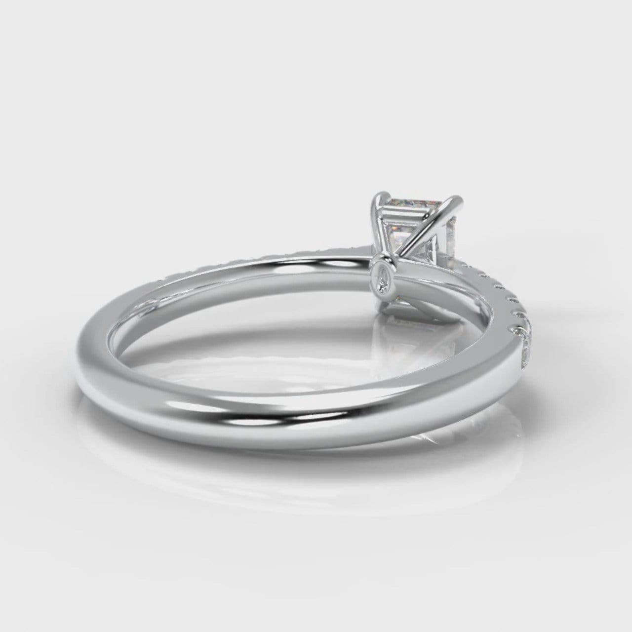 Carrée Micropavé Emerald Cut Diamond Engagement Ring