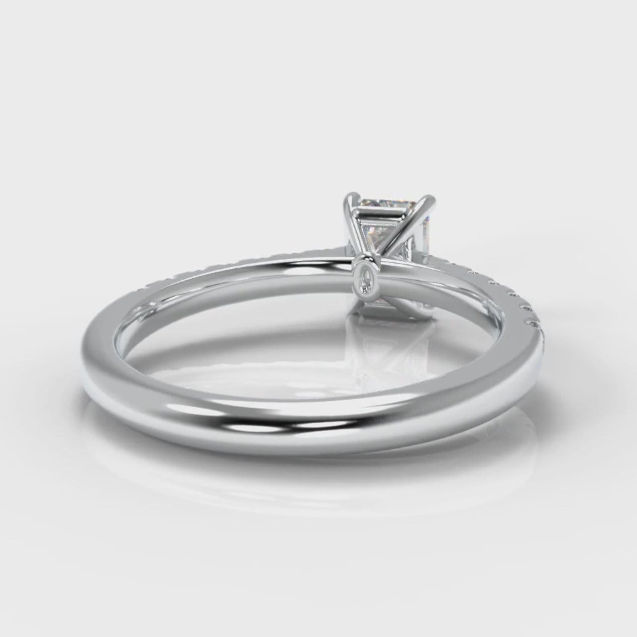 Carrée Micropavé Emerald Cut Diamond Engagement Ring
