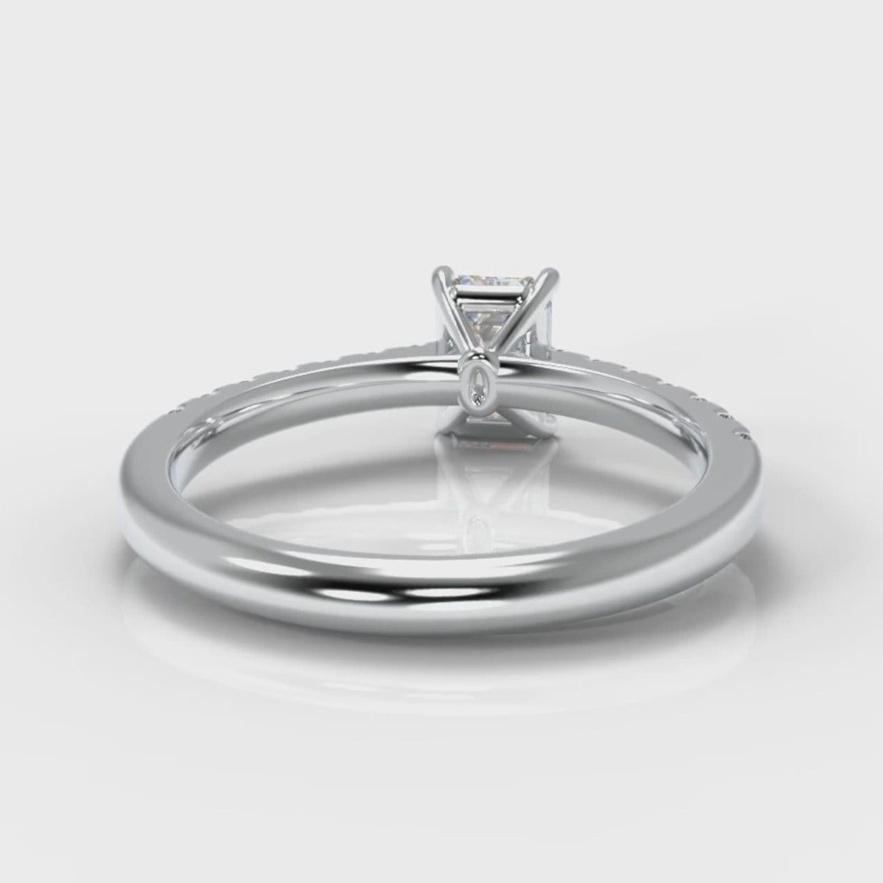 Carrée Micropavé Emerald Cut Diamond Engagement Ring