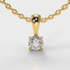 Four Claw Diamond Pendant (GIA Certified) - Yellow Gold