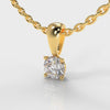 Four Claw Diamond Pendant (Lab Grown Diamond) - Yellow Gold