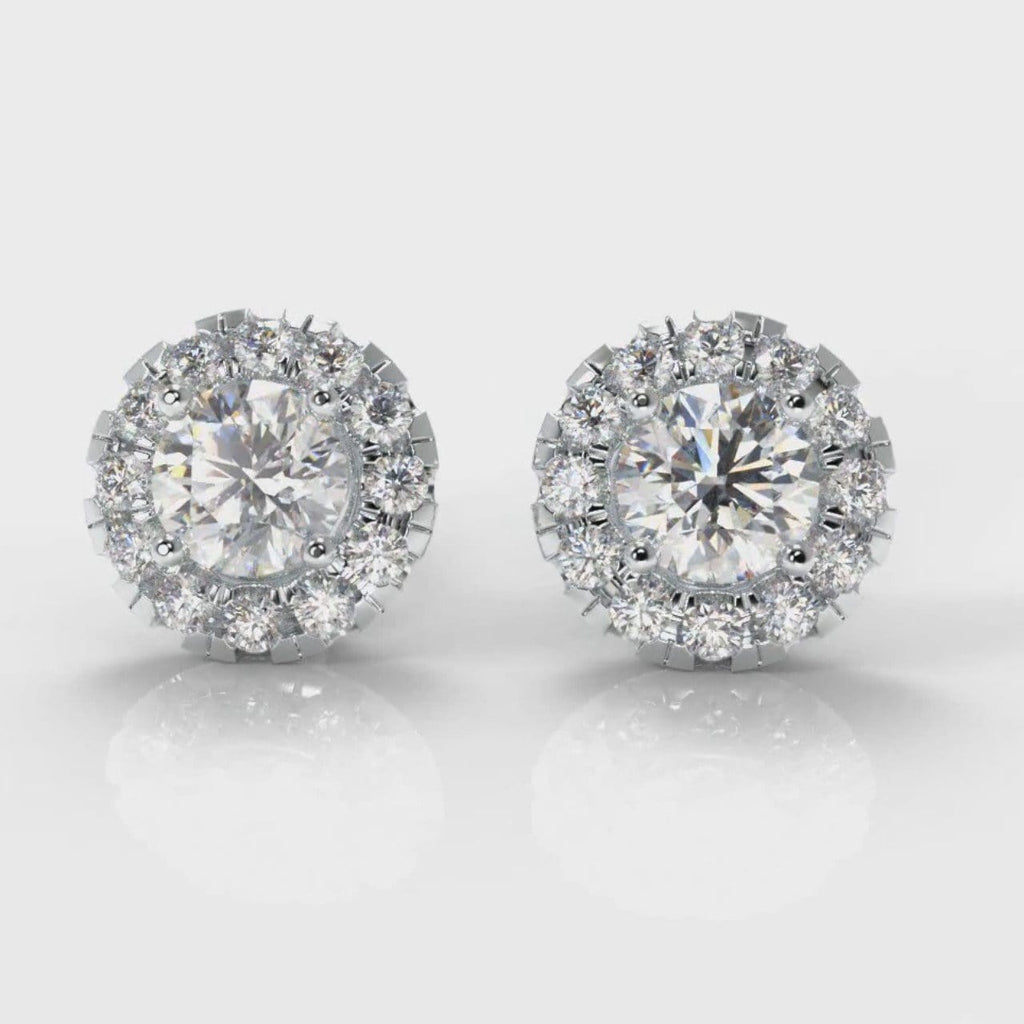 Halo Diamond Stud Earrings (GIA Certified)