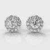 Halo Diamond Stud Earrings (GIA Certified)