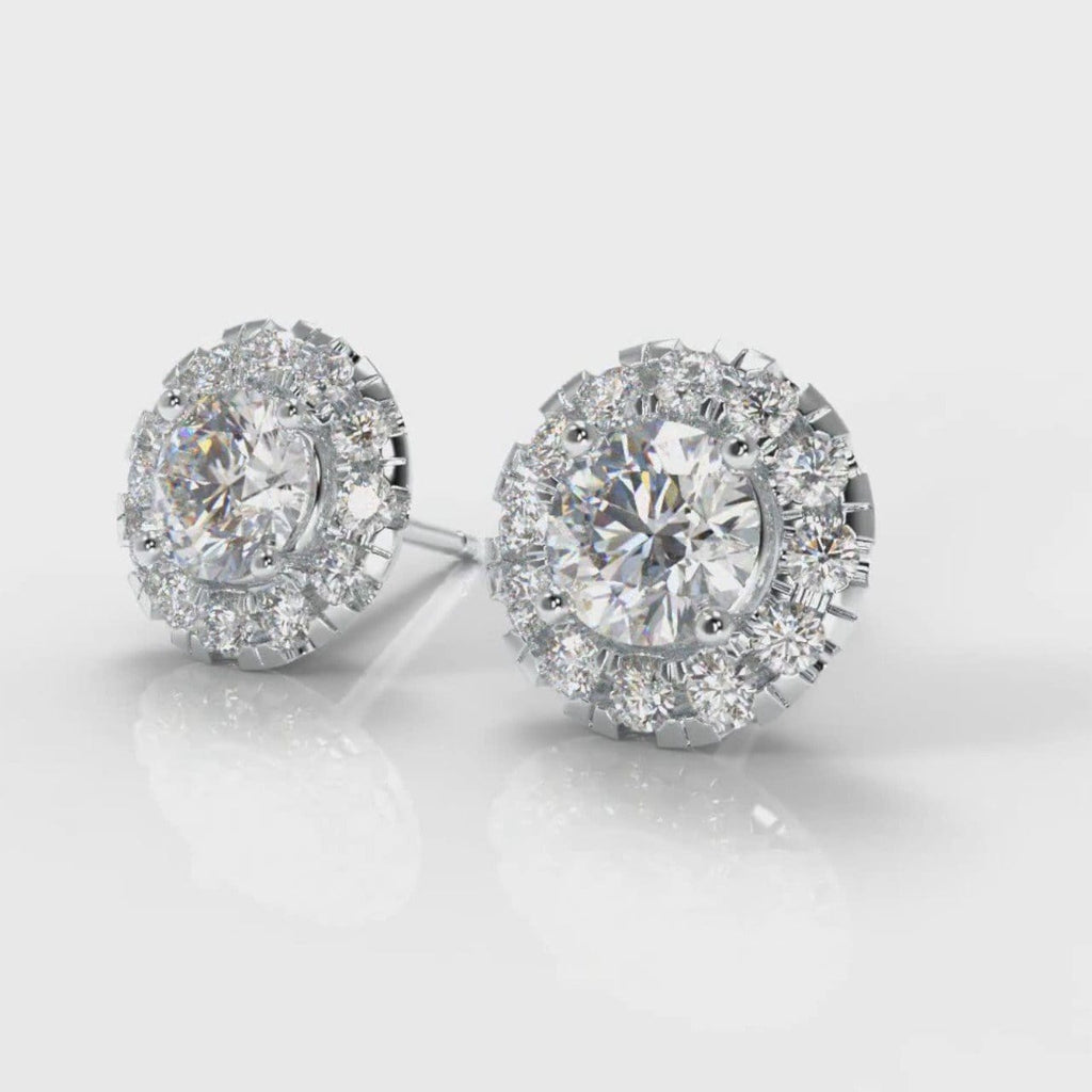 Halo Diamond Stud Earrings (GIA Certified)
