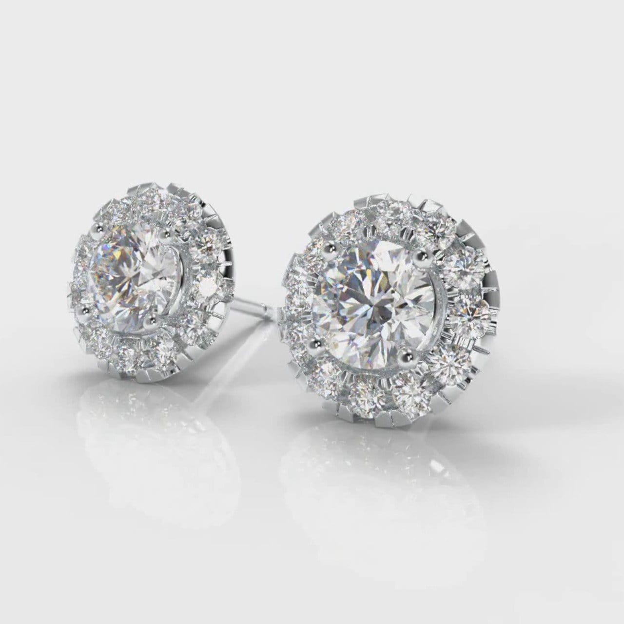 Halo Diamond Stud Earrings (GIA Certified)