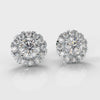 Halo Diamond Stud Earrings (GIA Certified)