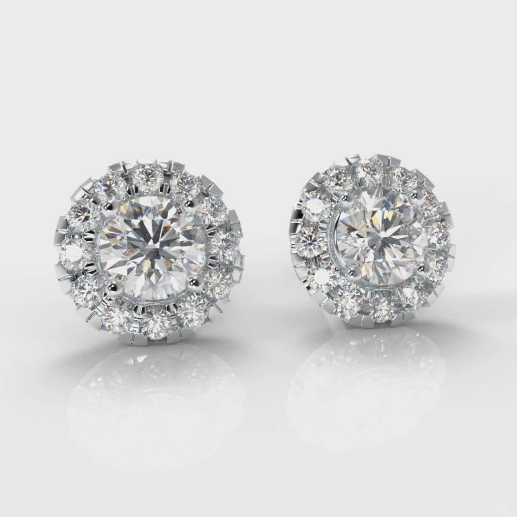 Halo Diamond Stud Earrings (GIA Certified)