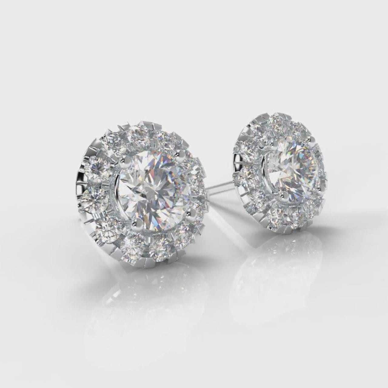 Halo Diamond Stud Earrings (GIA Certified)