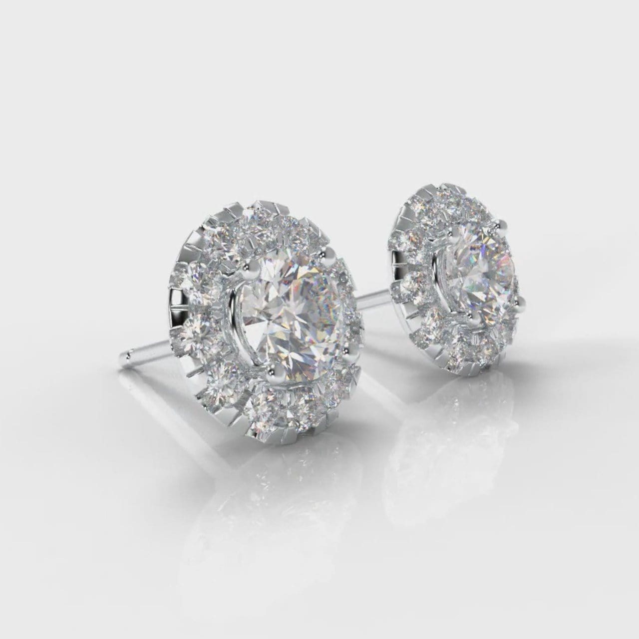 Halo Diamond Stud Earrings (GIA Certified)