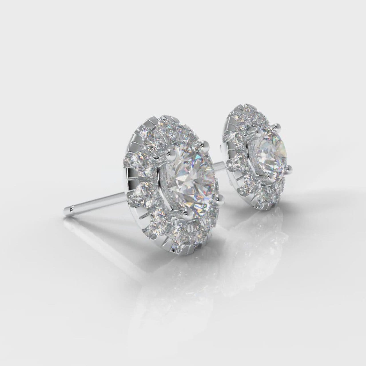 Halo Diamond Stud Earrings (GIA Certified)
