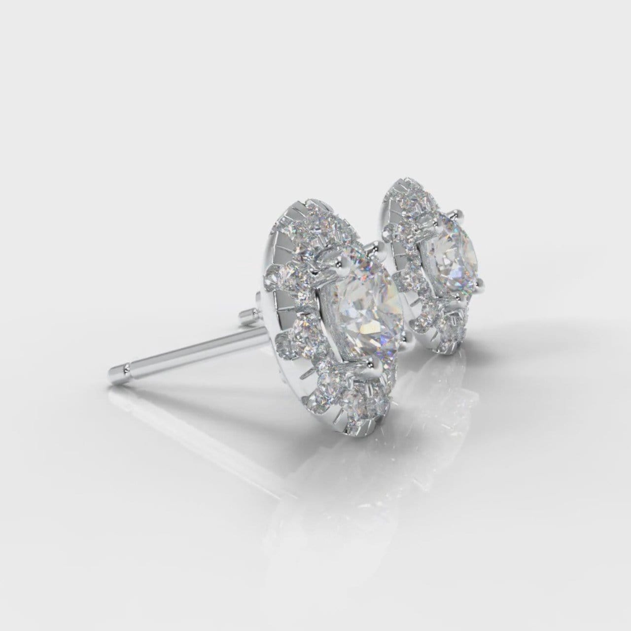 Halo Diamond Stud Earrings (GIA Certified)
