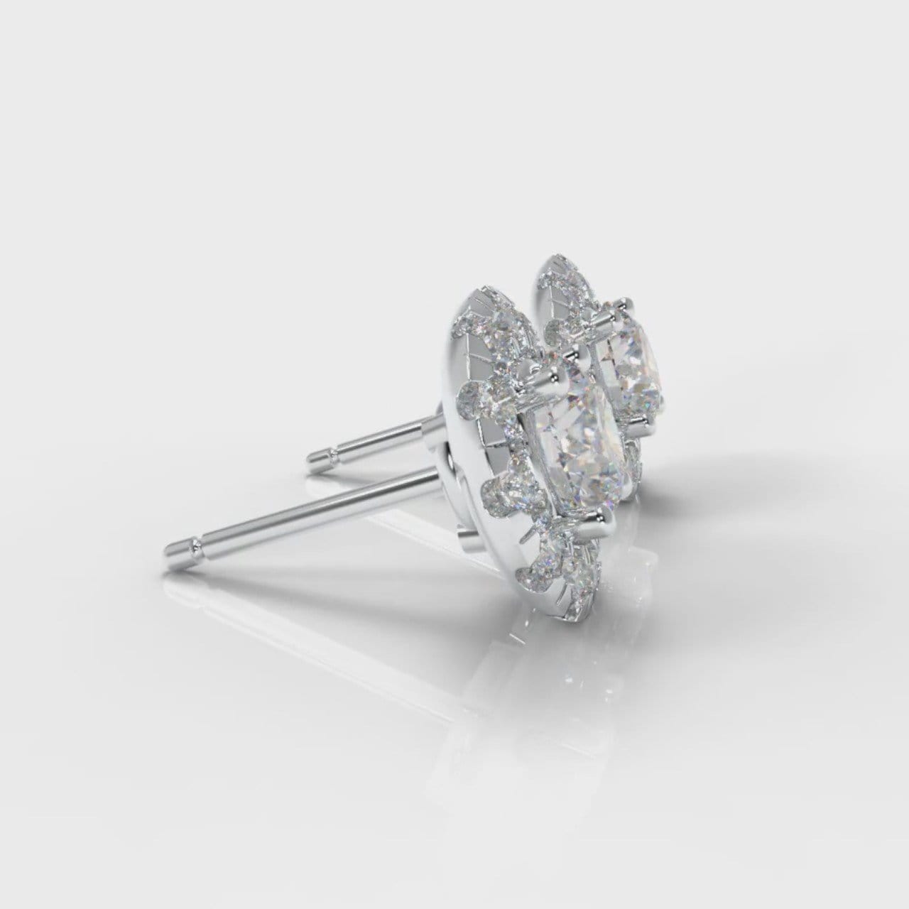 Halo Diamond Stud Earrings (GIA Certified)