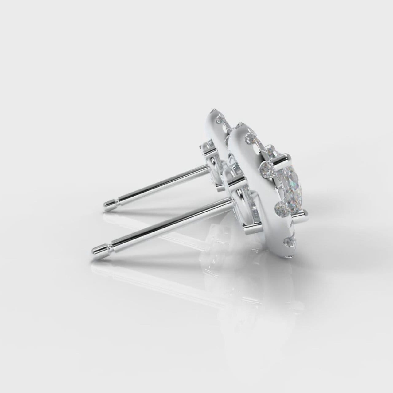 Halo Diamond Stud Earrings (GIA Certified)
