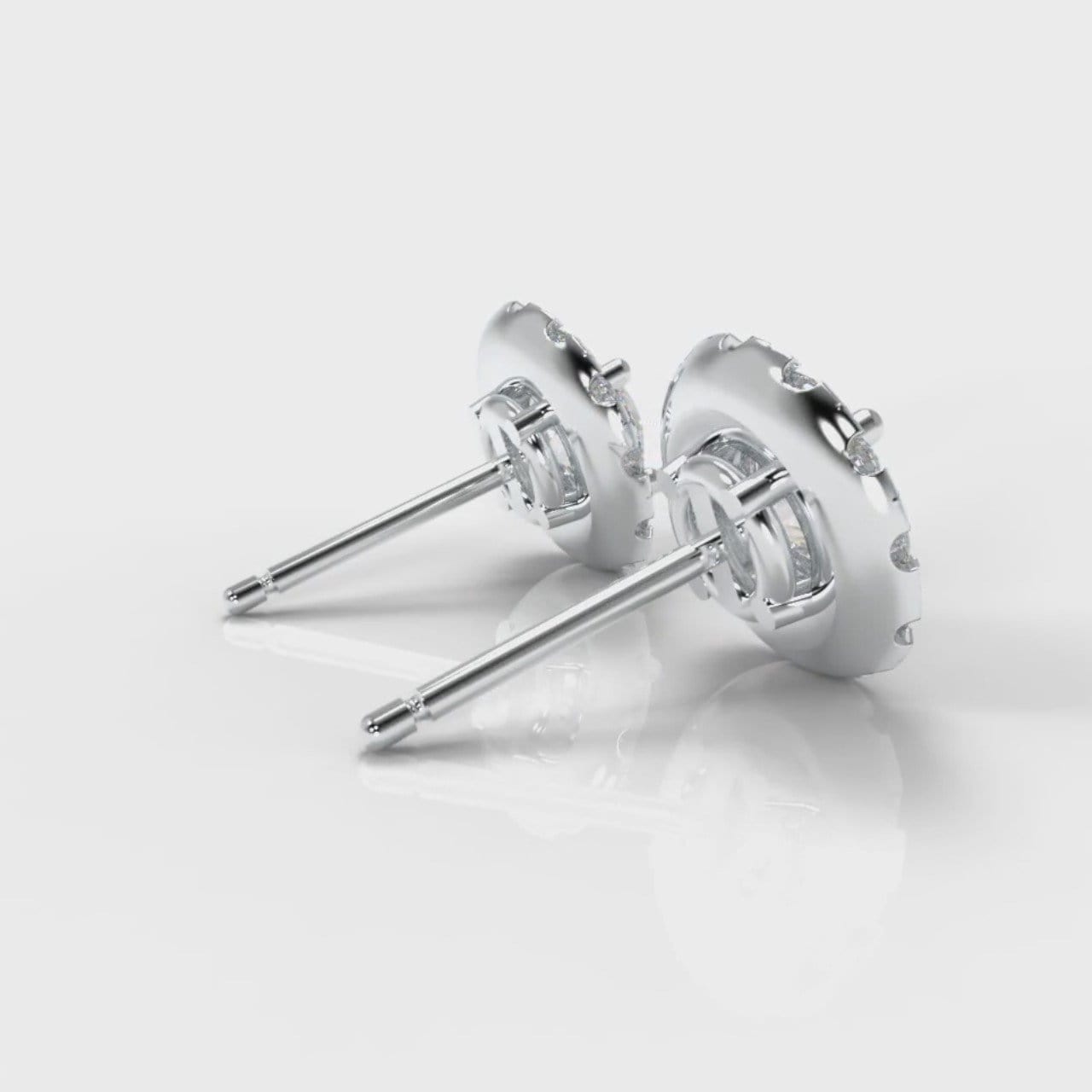 Halo Diamond Stud Earrings (GIA Certified)