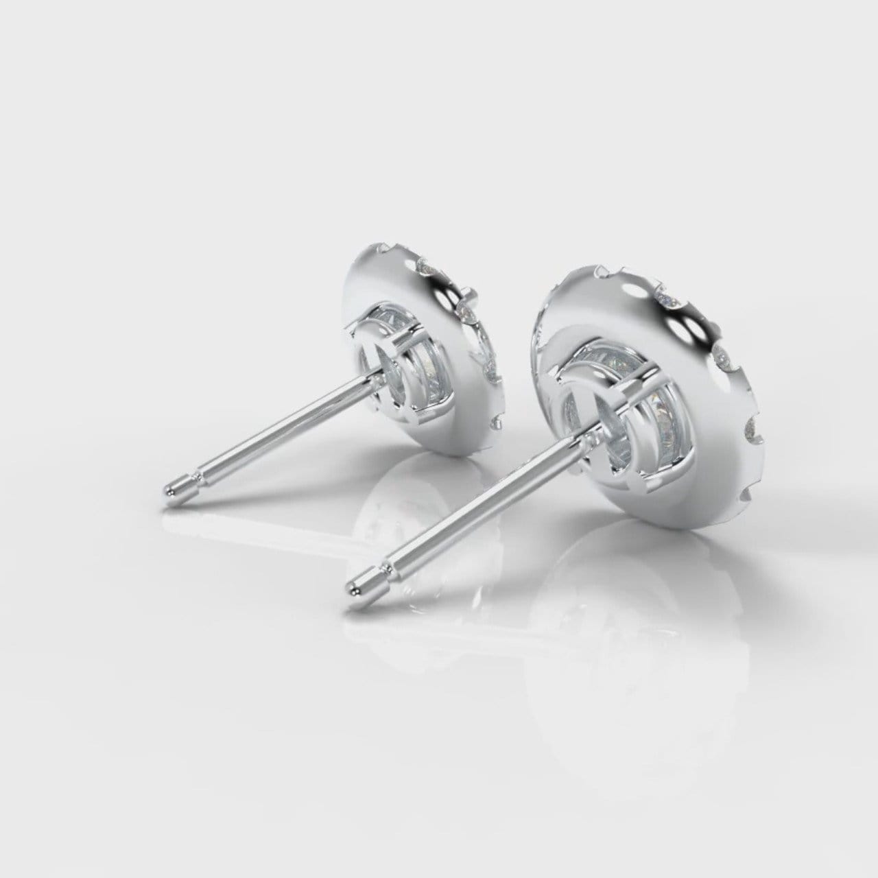 Halo Diamond Stud Earrings (GIA Certified)
