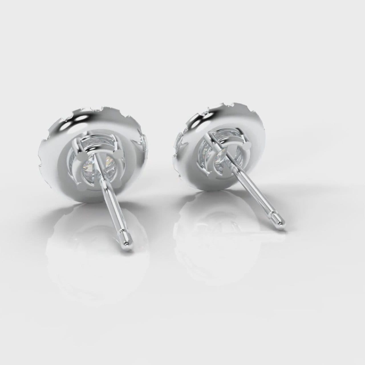 Halo Diamond Stud Earrings (GIA Certified)