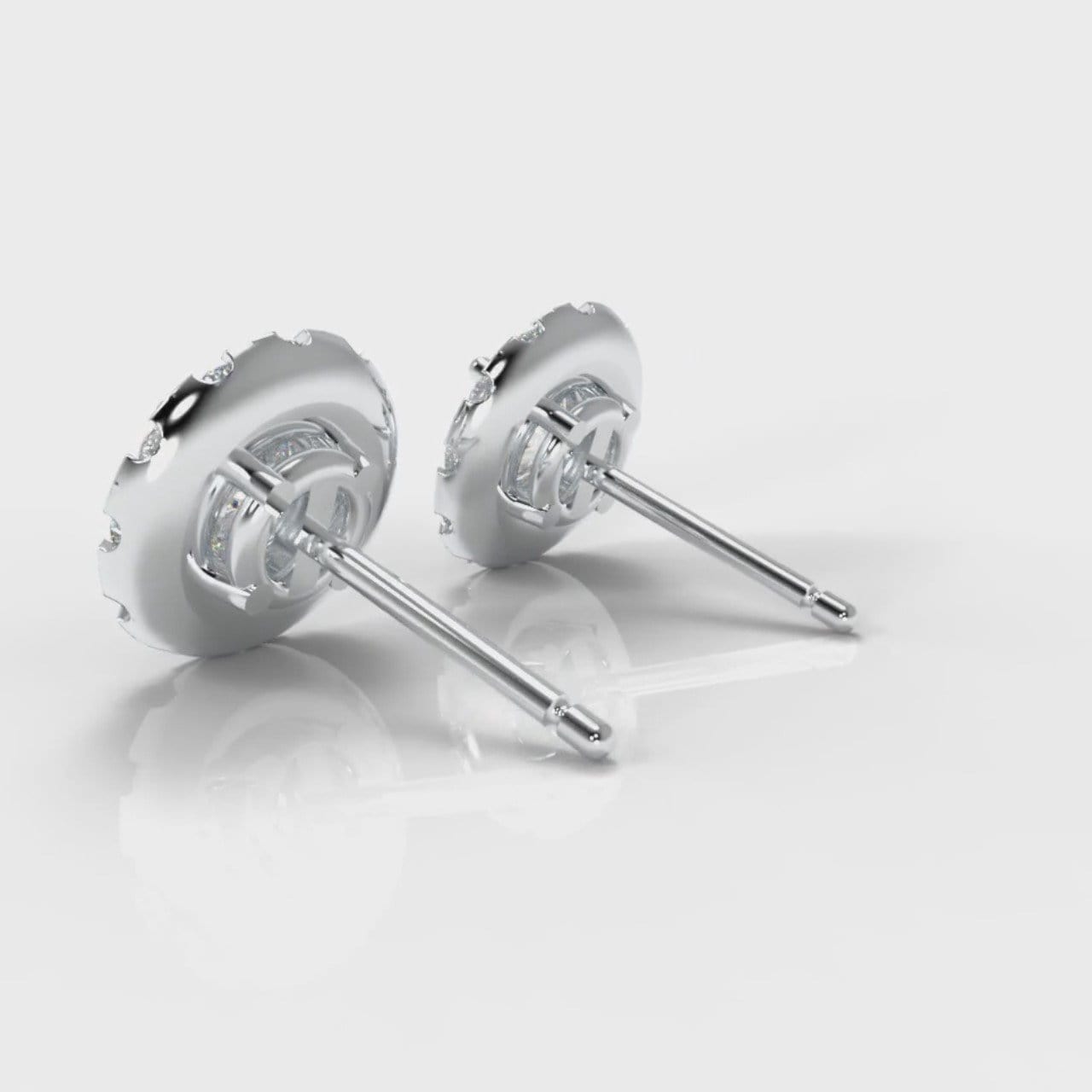 Halo Diamond Stud Earrings (GIA Certified)